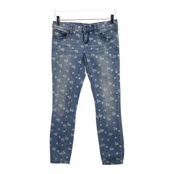 Free People Boho Flower Power Ditzy Floral Low Rise Skinny Jeans Size 28 - Picture 1 of 10